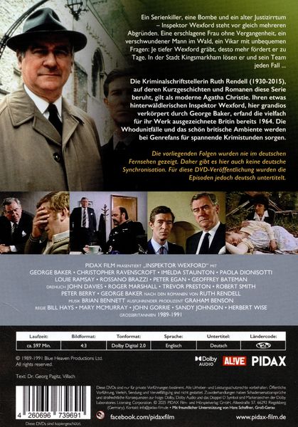 Produktbild: Inspektor Wexford ermittelt, Vol. 3 (The Ruth Rendell Mysteries) / Sechs spannende Langfolgen der legend&auml;ren Krimiserie in Originalfassung mit deutschen Untertiteln (Pidax Serien-Klassiker) [3 DVDs]