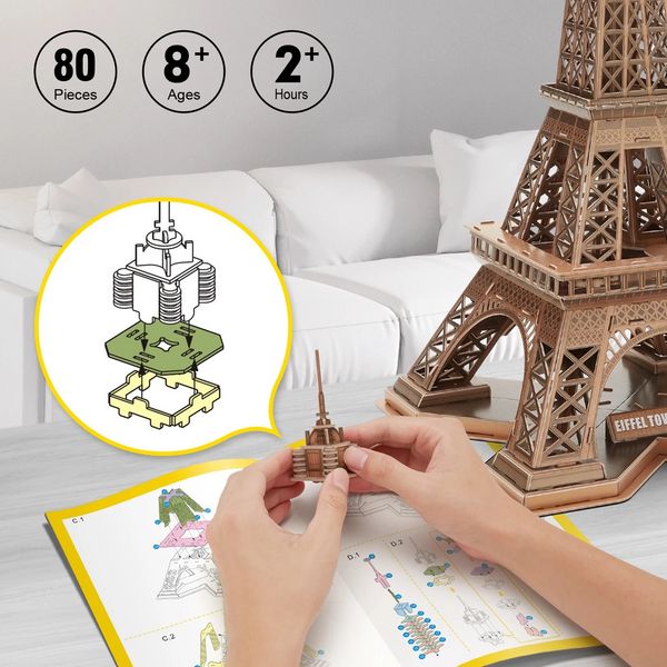 Produktbild: CUBICFUN - 3D Puzzle Eiffelturm 80 Teile