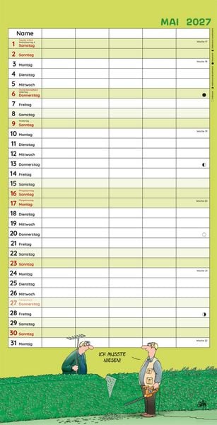 Produktbild: Uli Stein Familienkalender 2027: Familienplaner mit 5 Spalten