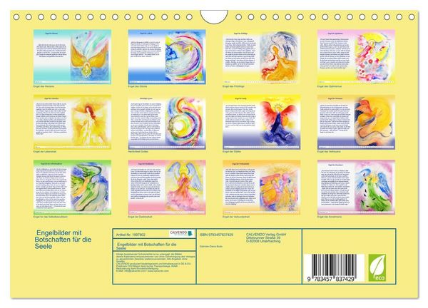 Produktbild: Engelbilder mit Botschaften f&uuml;r die Seele (Wandkalender 2026 DIN A4 quer), CALVENDO Monatskalender