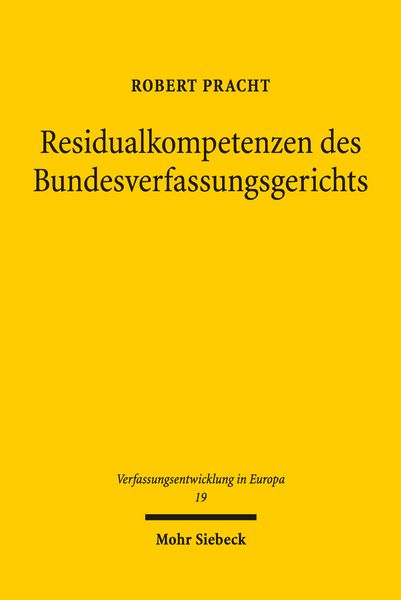 Produktbild: Pracht, R: Residualkompetenzen des Bundesverfassungsgerichts