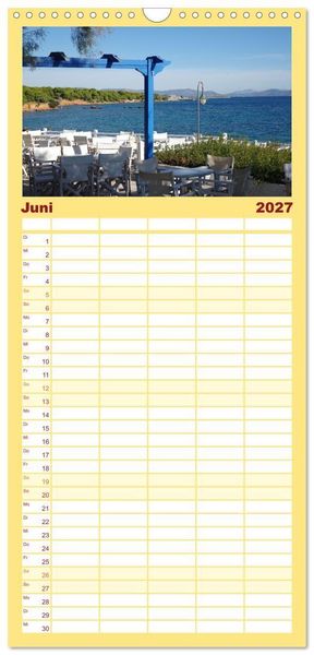 Produktbild: Familienplaner 2027 - Reisen ans Meer mit 5 Spalten (Wandkalender, 21 x 45 cm) CALVENDO
