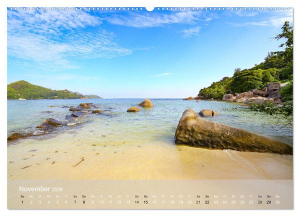 Produktbild: Seychellen - Paradis im indischen Ozean (hochwertiger Premium Wandkalender 2026 DIN A2 quer), Kunstdruck in Hochglanz