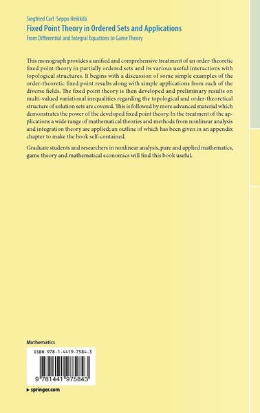 Produktbild: Fixed Point Theory in Ordered Sets and Applications