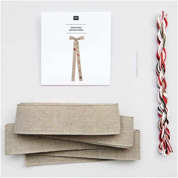 Produktbild: Stickpackung Gez&auml;hlter Kreuzstich, Schleife Let it Snow, 4x