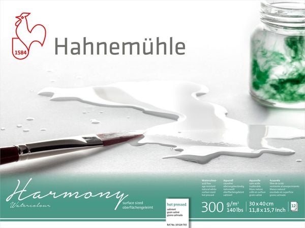 Produktbild: Hahnem&uuml;hle Papier Harmony Watercolour, 30 x 40 cm, 300 g/m&sup2;