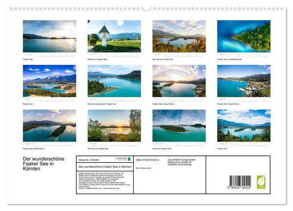 Produktbild: Der wundersch&ouml;ne Faaker See in K&auml;rnten (hochwertiger Premium Wandkalender 2026 DIN A2 quer), Kunstdruck in Hochglanz