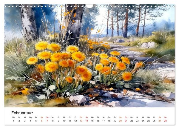 Produktbild: Wildblumen zwischen Moos und Farn (Wandkalender 2027 DIN A3 quer), CALVENDO Monatskalender