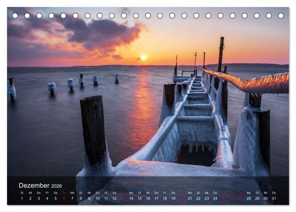 Produktbild: 2026 - wundervolle Lichtstimmungen an Nord- und Ostsee (Tischkalender 2026 DIN A5 quer), CALVENDO Monatskalender