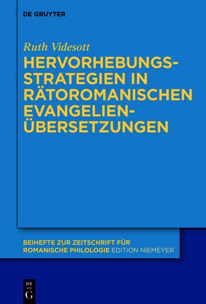 Produktbild: Hervorhebungsstrategien in r&auml;toromanischen Evangelien&uuml;bersetzungen