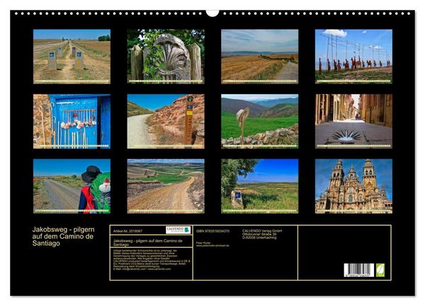 Produktbild: Jakobsweg - pilgern auf dem Camino de Santiago (Wandkalender 2026 DIN A2 quer), CALVENDO Monatskalender