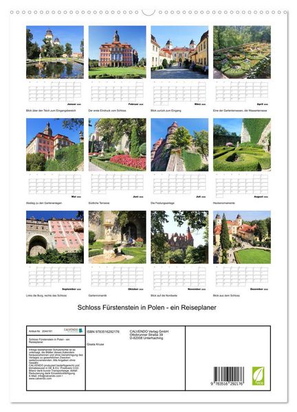 Produktbild: Schloss F&uuml;rstenstein in Polen - ein Reiseplaner (hochwertiger Premium Wandkalender 2026 DIN A2 hoch), Kunstdruck in Hochglanz