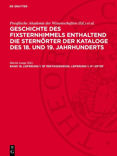 Produktbild: 18h Rektaszension, Lieferung 1: 0m&ndash;29m59s