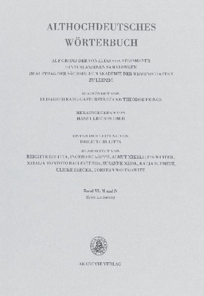 Produktbild: Althochdeutsches W&ouml;rterbuch / Band VI: M&ndash;N, 1. Lieferung (m bis gi-mah)