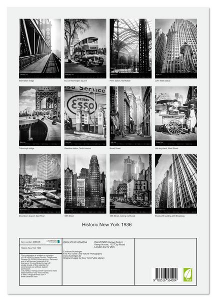 Produktbild: Historic New York 1936 (Wall Calendar 2026 DIN A3 portrait), CALVENDO 12 Month Wall Calendar