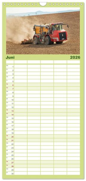 Produktbild: Familienplaner 2026 - Landtechnik im Einsatz mit 5 Spalten (Wandkalender, 21 x 45 cm) CALVENDO