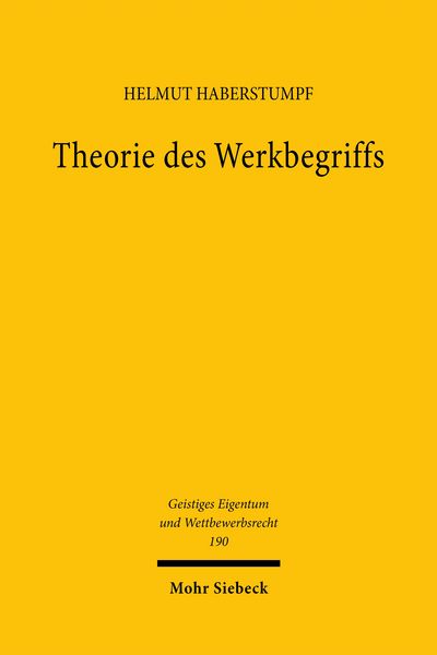 Produktbild: Theorie des Werkbegriffs