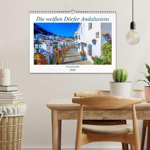 Produktbild: Die wei&szlig;en D&ouml;rfer Andalusiens (Wandkalender 2026 DIN A3 quer), CALVENDO Monatskalender