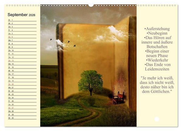 Produktbild: Tarot. Spirituell durch das Jahr (hochwertiger Premium Wandkalender 2026 DIN A2 quer), Kunstdruck in Hochglanz