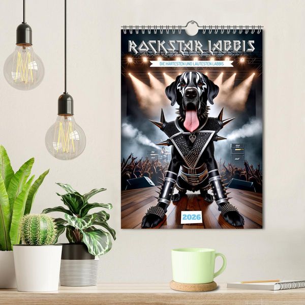 Produktbild: Rockstar Labbi (Wandkalender 2026 DIN A4 hoch), CALVENDO Monatskalender