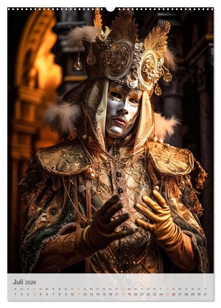 Produktbild: Karneval in Venedig (hochwertiger Premium Wandkalender 2026 DIN A2 hoch), Kunstdruck in Hochglanz
