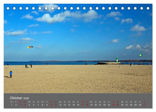 Produktbild: L&uuml;becker Bucht - Travem&uuml;nde - Niendorf - Timmendorf (Tischkalender 2026 DIN A5 quer), CALVENDO Monatskalender