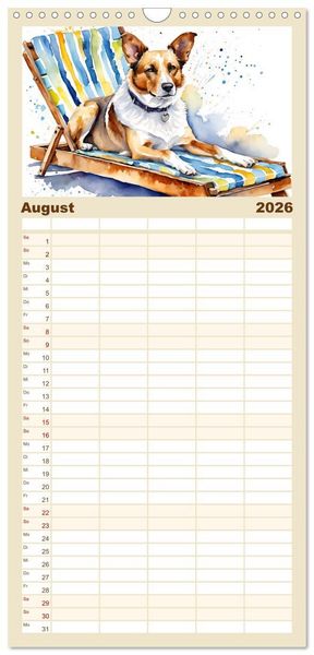 Produktbild: Familienplaner 2026 - Hundetr&auml;ume mit 5 Spalten (Wandkalender, 21 x 45 cm) CALVENDO
