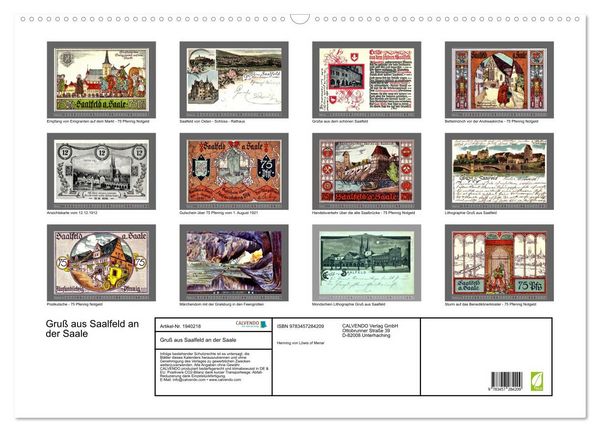 Produktbild: Gru&szlig; aus Saalfeld an der Saale (Wandkalender 2026 DIN A2 quer), CALVENDO Monatskalender