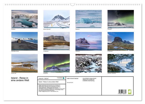 Produktbild: Island - Reise in eine andere Welt (Wandkalender 2026 DIN A2 quer), CALVENDO Monatskalender