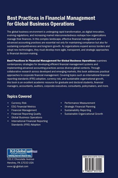 Produktbild: Best Practices in Financial Management for Global Business Operations