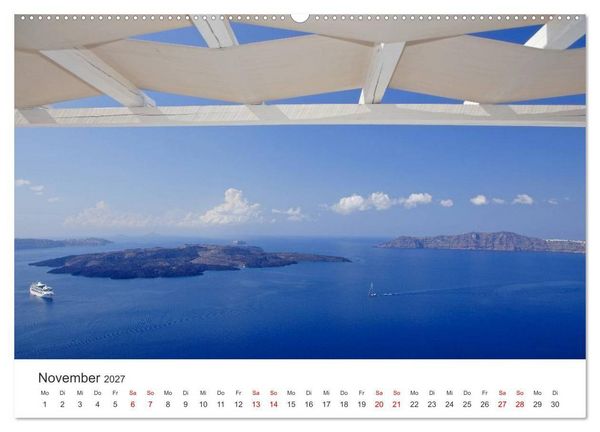 Produktbild: Santorini Fira & Firostefani (Wandkalender 2027 DIN A2 quer), CALVENDO Monatskalender