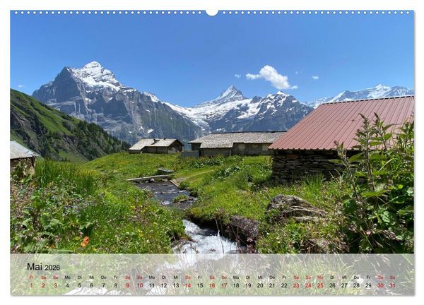 Produktbild: Alpenauszeit - Schweizer Bergsommermomente f&uuml;r die Seele (Wandkalender 2026 DIN A2 quer), CALVENDO Monatskalender