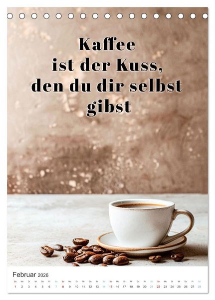 Produktbild: Kaffeegenuss f&uuml;r die Seele (Tischkalender 2026 DIN A5 hoch), CALVENDO Monatskalender