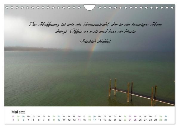 Produktbild: Zeit f&uuml;r Trauer - begleitet mit Zitaten (Wandkalender 2026 DIN A4 quer), CALVENDO Monatskalender