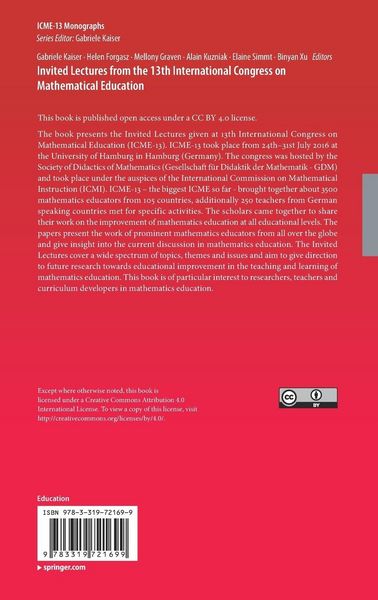 Produktbild: Invited Lectures from the 13th International Congress on Mathematical Education