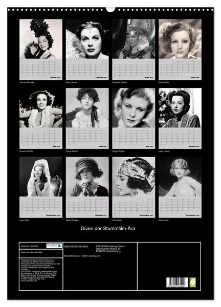 Produktbild: Diven der Stummfilm-&Auml;ra (Wandkalender 2026 DIN A2 hoch), CALVENDO Monatskalender