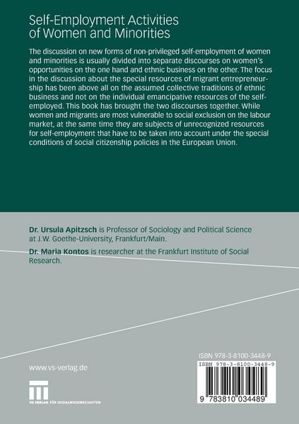 Produktbild: Self-Employment Activities of Women and Minorities