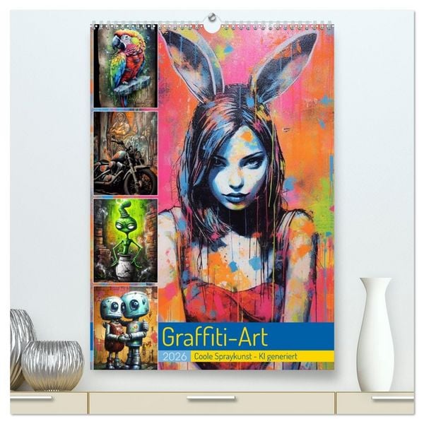 Produktbild: Graffiti Art (hochwertiger Premium Wandkalender 2026 DIN A2 hoch), Kunstdruck in Hochglanz