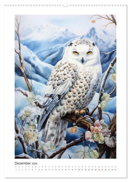 Produktbild: Eulenliebe (hochwertiger Premium Wandkalender 2026 DIN A2 hoch), Kunstdruck in Hochglanz