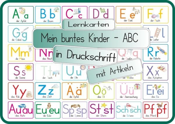 Mein buntes Kinder-ABC Druckschrift mit Artikeln, Umlauten, Doppellauten und Sp, St, Sch und Pf, Sonstige von Helga Momm, E & Z Verlag GmbH