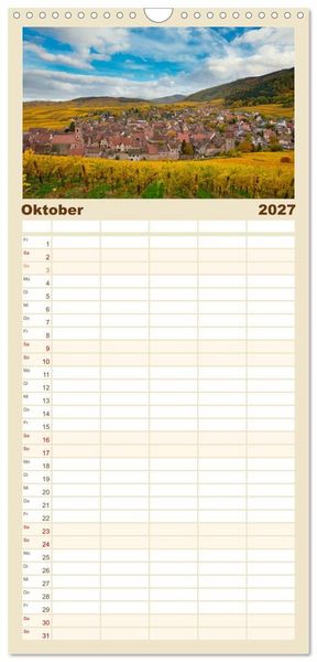 Produktbild: Familienplaner 2027 - Frankreichs idyllische D&ouml;rfer mit 5 Spalten (Wandkalender, 21 x 45 cm) CALVENDO