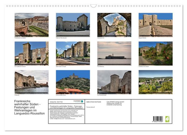 Produktbild: Frankreichs wehrhafter S&uuml;den - Festungen und Wehranlagen im Languedoc-Roussillon (Wandkalender 2026 DIN A2 quer), CALVENDO Monatskalender