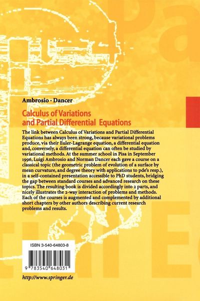 Produktbild: Calculus of Variations and Partial Differential Equations