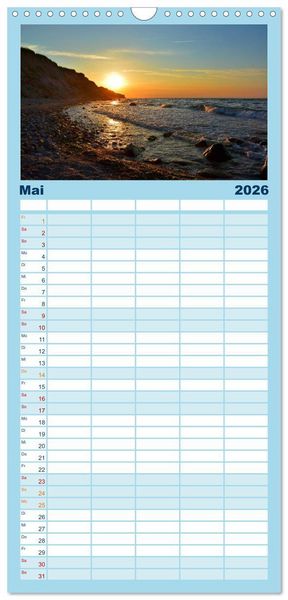 Produktbild: Familienplaner 2026 - MEER - Mehr! mit 5 Spalten (Wandkalender, 21 x 45 cm) CALVENDO
