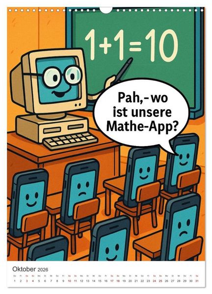 Produktbild: Robo-Champs: Witz trifft auf Chip (Wandkalender 2026 DIN A3 hoch), CALVENDO Monatskalender