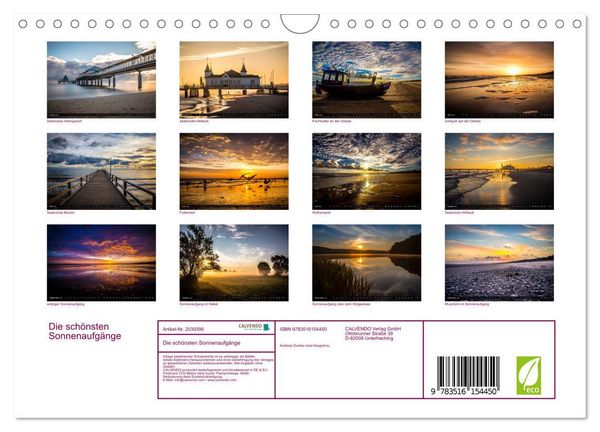 Produktbild: Die sch&ouml;nsten Sonnenaufg&auml;nge (Wandkalender 2026 DIN A4 quer), CALVENDO Monatskalender