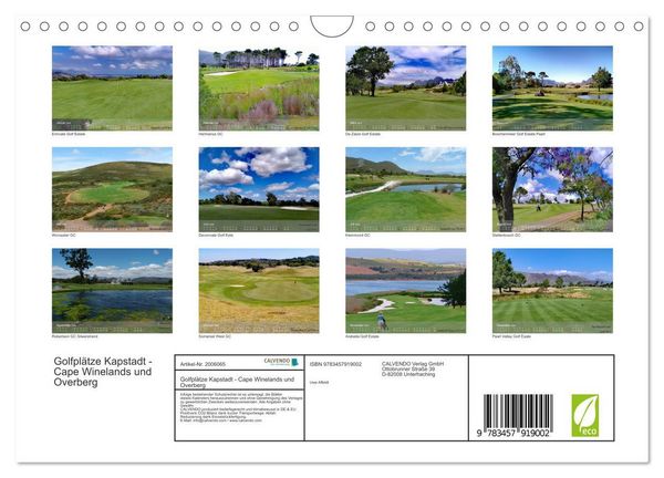 Produktbild: Golfpl&auml;tze Kapstadt - Cape Winelands und Overberg (Wandkalender 2026 DIN A4 quer), CALVENDO Monatskalender