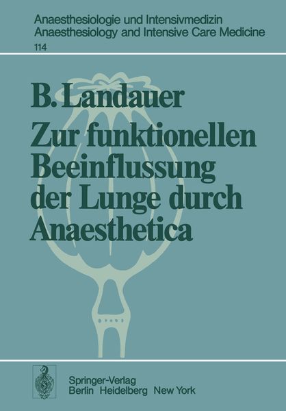 Produktbild: Zur funktionellen Beeinflussung der Lunge durch Anaesthetica