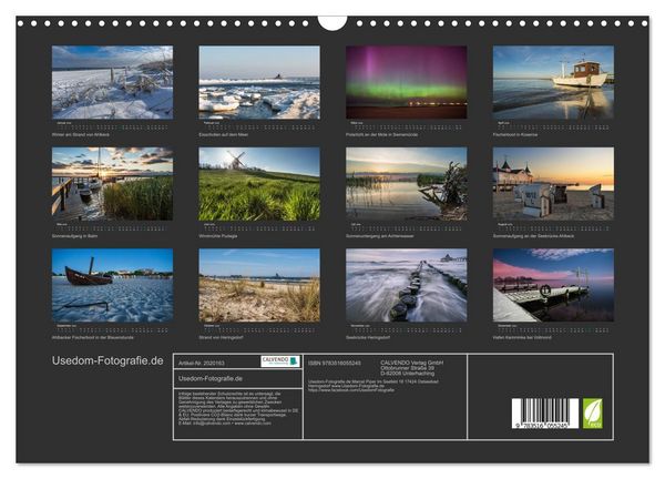 Produktbild: Usedom-Fotografie.de (Wandkalender 2026 DIN A3 quer), CALVENDO Monatskalender