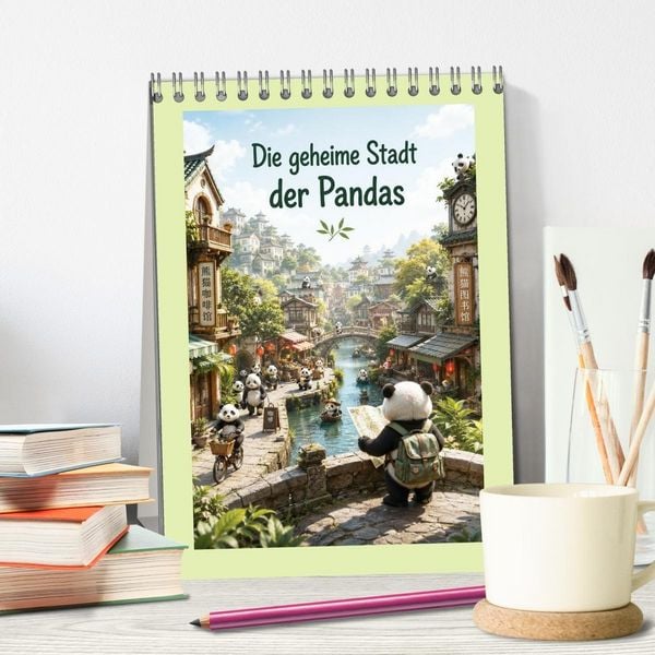 Produktbild: Die geheime Stadt der Pandas (Tischkalender 2027 DIN A5 hoch), CALVENDO Monatskalender